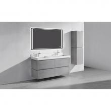 Madeli B500-60D-002-AG - Cube 60D'' Wall hung  Vanity Cabinet in Ash Grey