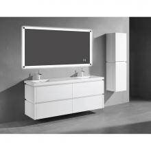 Madeli B500-72D-002-GW - Madeli Cube 72'' Wall hung  Vanity Cabinet in Glossy White Finish