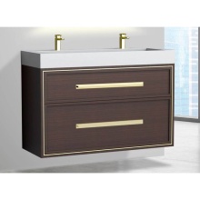 Madeli B455-48D-002-WA-HP-BN - Edge 48D'' Wall hung Vanity Cabinet in Walnut/HW: Handles Brushed Nickel(BN)