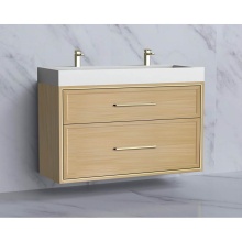Madeli B455-48D-002-NO-HY-PC - Edge 48D'' Wall hung Vanity Cabinet in Natural Oak/HW: Handles Polished Chrome(PC)