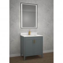 Madeli B710-24-001-TG-PC - Encore 24''. Studio Grey, Free Standing Cabinet, Polished Chrome Handles (X2), 23-5/8&ap