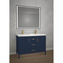 Madeli B710-48D-001-SA-SB - Encore 48D'' Free standing Vanity Sapphire/HW: Satin Brass(SB)