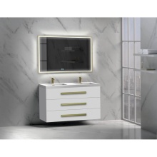 Madeli B820-48D-002-WH-HP-PC - Epic 48D'' Wall hung Vanity Cabinet White Finish/HW: Polished Chrome(PC)