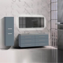 Madeli B820-72D-002-TG-HP-PC - Epic 72D'' Wall hung Vanity Cabinet Studio Grey Finish/HW: Polished Chrome(PC)