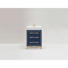 Madeli B860-24-001-LC-SA-NP-PC - Estate 24'' Free Standing Vanity Cabinet in Sapphire/HW: No handles - Feet in  Polished