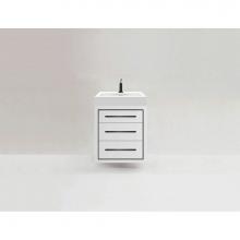 Madeli B850-24-002-MW-PC - Madeli Villa 24'' Wall hung  Vanity Cabinet in Matte White/HW: Polished Chrome(PC)