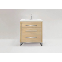 Madeli B860-30-001-LC-NO-NP-PC - Estate 30'' Free Standing Vanity Cabinet in Natural Oak/HW: No handles - Feet in  Polish