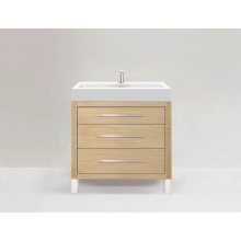 Madeli B860-36-001-LL-NO-H9-PC - Estate 36'' Free Standing Vanity Cabinet in Natural Oak/HW: Polished Chrome(PC)