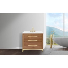 Madeli B860-42-001-LC-NW-H9-PC - Estate 42'' Free Standing Vanity Cabinet in Natural Walnut/HW: Polished Chrome(PC)