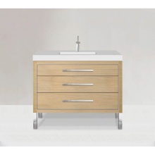 Madeli B860-48C-001-LL-NO-H9-PC - Estate 48C'' Free Standing Vanity Cabinet in Natural Oak/HW: Polished Chrome(PC)