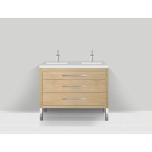 Madeli B860-48D-001-LL-NO-NP-PC - Estate 48D'' Free Standing Vanity Cabinet in Natural Oak/HW: No handles - Feet in  Polis