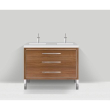 Madeli B860-48D-001-LL-NW-H9-PC - Estate 48D'' Free Standing Vanity Cabinet in Natural Walnut/HW: Polished Chrome(PC)