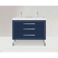 Madeli B860-48D-001-LL-SA-NP-PC - Estate 48D'' Free Standing Vanity Cabinet in Sapphire/HW: No handles - Feet in  Polished