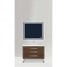 Madeli B860-42-001-LC-BR-PC - Estate 42''. Brandy, Free Standing Cabinet, Polished Chrome , Handles(X3)/C-Base(X1)/Inl