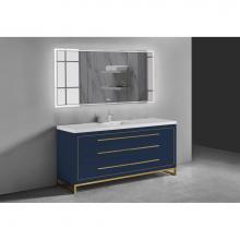 Madeli B860-60C-001-LC-SA-NP -PC - Estate 60C'' Free Standing Vanity Cabinet in Sapphire/HW: No handles - Feet in  Polished