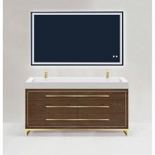 Madeli B860-60D-001-LC-BR-H9-PC - Estate 60D'' Free Standing Vanity Cabinet in Brandy/HW: Polished Chrome(PC)