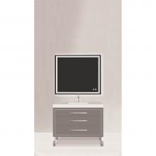 Madeli B860-42-001-LC-TG-PC - Estate 42''. Studio Grey, Free Standing Cabinet, Polished Chrome , Handles(X3)/C-Base(X1