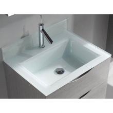 Madeli GTS1808-24-110-WW - Madeli Tempered Glass Top/Basin,  24'' x 18'' x 3/4'', Winter White