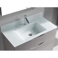 Madeli GTS1808-36-110-WW - Madeli Tempered Glass Top/Basin,  36'' x 18'' x 3/4'', Winter White