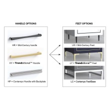 Madeli B865-36-001-LC-NW-HR-PC - Vision 36'' Free standing Vanity Cabinet in Natural Walnut/HW: Handle & Fee Polished