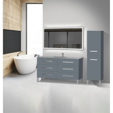 Madeli B830-60C-001-LL-TG-HP-PC - Icon 60C'' Free standing Vanity Cabinet in Studio Grey/HW: Polished Chrome(PC)