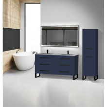 Madeli B830-60D-001-LS-SA-NP-PC - Icon 60D'' Free standing Vanity Cabinet in Sapphire/HW: Polished Chrome(PC)