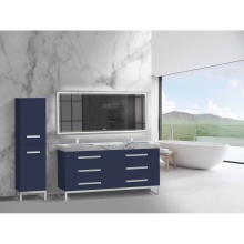 Madeli B830-72D-001-LC-SA-HP-PC - Icon 72D'' Free standing Vanity Cabinet in Sapphire/HW: Polished Chrome(PC)