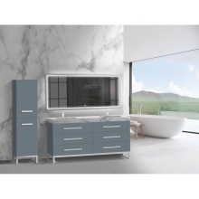 Madeli B830-72D-001-LC-TG-HP-PC - Icon 72D'' Free standing Vanity Cabinet in Studio Grey/HW: Polished Chrome(PC)