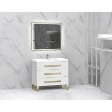 Madeli B830-36-001-LS-WH-HP-PC - Icon 36'' Free standing Vanity Cabinet in White/HW: Polished Chrome(PC)