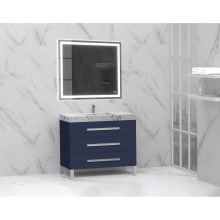 Madeli B830-42-001-LL-SA-HP-PC - Icon 42'' Free standing Vanity Cabinet in Sapphire/HW: Polished Chrome(PC)