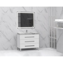 Madeli B830-42-001-LL-WH-NP-PC - Icon 42'' Free standing Vanity Cabinet in White/HW: Polished Chrome(PC)