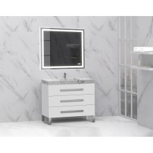 Madeli B830-42-001-LS-WH-HP-PC - Icon 42'' Free standing Vanity Cabinet in White/HW: Polished Chrome(PC)