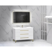 Madeli B830-48C-001-LL-WH-NP-PC - Icon 48C'' Free standing Vanity Cabinet in White/HW: Polished Chrome(PC)
