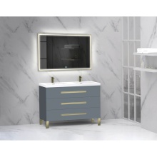 Madeli B830-48D-001-LL-TG-HP-PC - Icon 48D'' Free standing Vanity Cabinet in Studio Grey/HW: Polished Chrome(PC)