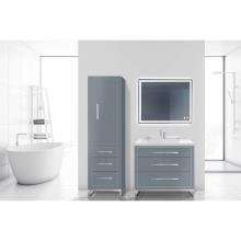 Madeli LCES-201871-R001-LC-TG-PN - Madeli Estate 20''W x 18''D x 76''H Free Standing Linen Cabinet R Hi