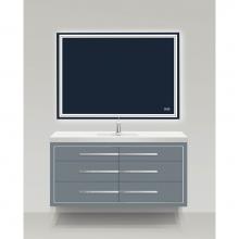 Madeli B850-60C-002-TG -PC - Madeli Villa 60C'' Wall hung Vanity Cabinet in Studio Grey /HW: Polished Chrome(PC)