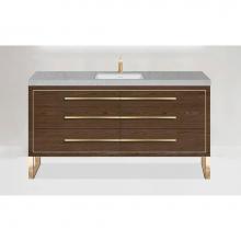 Madeli B860-60C-001-LS-BR -PC - Madeli Estate 60D'' Free standing Vanity Cabinet in Brandy/HW: Polished Chrome(PC)