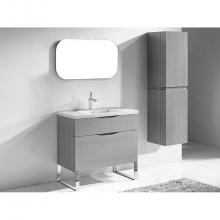 Madeli B200-42-021-LC-AG-PC - Milano 42''. Ash Grey, Free Standing Cabinet, Polished Chrome C-Base (X1), 41-5/8'&