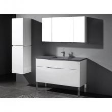 Madeli B200-48C-021-LS-WH-MB - Milano 48''. White, Free Standing Cabinet. 1-Bowl, Matte Black S-Legs (X2), 47-5/8'