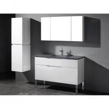 Madeli B200-48C-021-LS-GW-PC - Madeli Milano 48'' Free Standing Vanity Cabinet Glossy White/HW: Polished Chrome(PC)