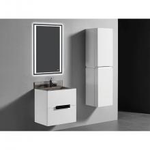 Madeli B300-24-002-WH-PN - Urban 24''. White, Wall Hung Cabinet , Polished Nickel Handles (X2), 23-5/8''X
