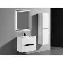 Madeli B300-30-002-WH-MB - Urban 30''. White, Wall Hung Cabinet , Matte Black Handles (X2) , 29-5/8''X18&