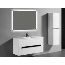 Madeli B300-48C-002-WH-BN - Urban 48''. White, Wall Hung Cabinet.1-Bowl, Brushed Nickel Handles (X2), 47-5/8'&a