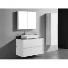 Madeli B500-42-002-WH - Cube 42''. White, Wall Hung Cabinet, 41-5/8'' X 22'' X 28'&apos