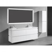 Madeli B500-72D-002-WH - Cube 72''. White, Wall Hung Cabinet. 2-Bowls, 71-5/8'' X 22'' X 28&a