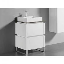 Madeli B600-24-001-LL-WH-BN - Metro 24''. White, Free Standing Cabinet, Brushed Nickel L-Legs (X4), 23-5/8''
