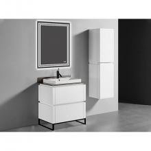 Madeli B600-30-001-LC-WH-MB - Metro 30''. White, Free Standing Cabinet, Matte Black C-Base (X1), 29-5/8''X22