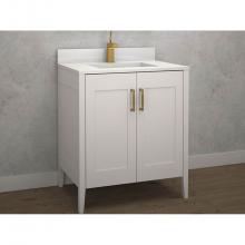 Madeli B710-24-001-WH-PN - Encore 24''. White Free Standing Cabinet Polished Nickel Handles (X2) 23-5/8''