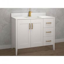 Madeli B710-36-001-WH-PN - Encore 36''. White, Free Standing Cabinet, Polished Nickel Handles (X5), 35-5/8'&ap