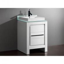 Madeli B999-24-001-WH-PN - Vicenza 24''. White, Free Standing Cabinet, Polished Nickel, Handle(X1)/Leg Plates (X2),